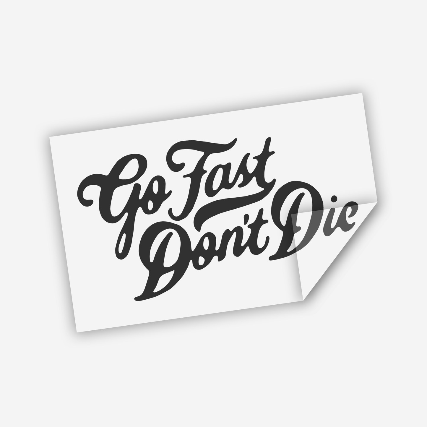 Go Fast Don't Die Sticker
